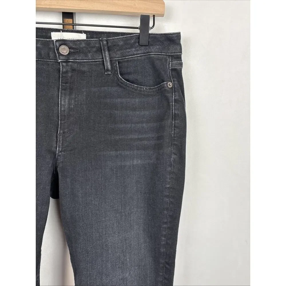 Lafayette 148 Mercer Skinny Jeans Women's 31 Washed Onyx Black Stretch Ankle - Picture 3 of 13